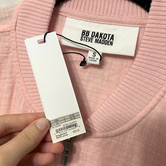 Steve Madden BB Dakota Down For The Gauze Jacket NWT Women's Sz S Rose Quartz - Picture 4 of 8